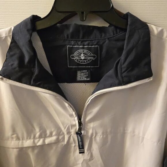 Charles River Apparel Dark Blue/ White Windbreaker with Water-Resistant Fabric - Picture 2 of 7